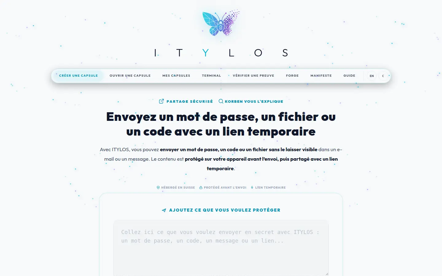 Capture of the Itylos secure-sharing service